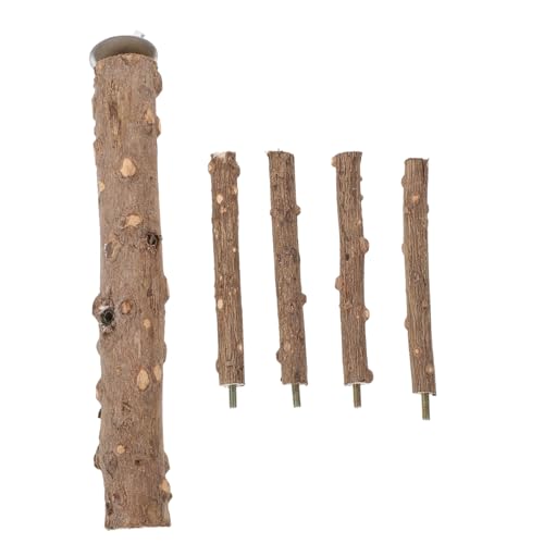BESTonZON Natürlicher Holz vogelstand mit Rauer Oberfläche Langlebiger Papageiensitz zum Klettern und Nagen Hoher Vogelspielplatz für Kleine bis Mittelgroße Vögel im Käfig und Außenbereich von BESTonZON