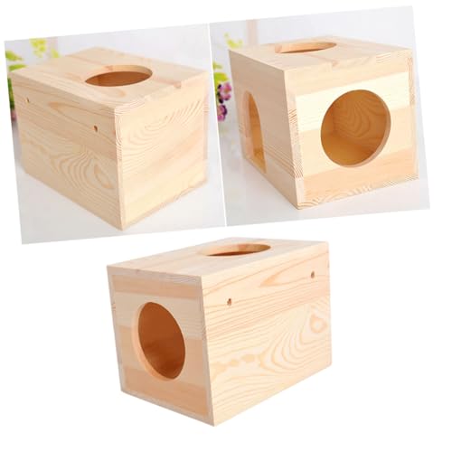 BESTonZON Naturholz Kleines Haustierhaus für Hamster Meerschweinchen Chinchillas Exquisites Sicheres und Langlebiges Nagerhaus für Gemütliche Ruhezeiten und Spielspaß von BESTonZON