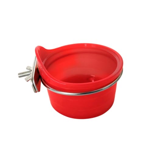 BESTonZON Papagei Trinkschale Aus Multifunktionale Futter Und Wasserschale Für Reinigen Und Rostfrei Zubehör Für Vogelkäfige Rot von BESTonZON