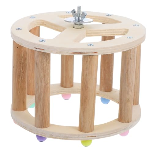 BESTonZON Papageien-Laufradspielzeug Vogelglocken Sitzstangen für Sittiche Papageienrad Vogelstangen Lovebird Zubehör für Sittichkäfige Vogelruf Vogelbarsch hölzern von BESTonZON