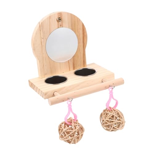BESTonZON Vogelstand Für Papageien Multifunktionale Stütze Mit Futter Und Wasserschalen Für Wellensittiche Nymphensittiche Spiel Und Futterstation Für Haustiere von BESTonZON