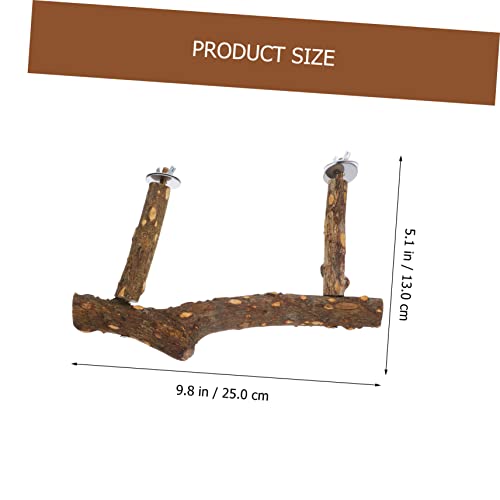 BESTonZON Papageien Sitzstange Holzspielzeug Vogelkäfig Zubehör Vogelspielplatz Parakeet Swing Budgie Toys Natürlicher Stand für Kleine bis Mittelgroße Vögel von BESTonZON