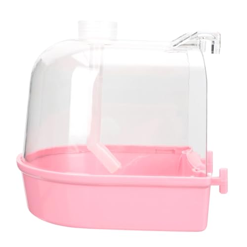 BESTonZON Parrot Bath Box Vogelkäfig Dusche Vogelbad mit Glatten Kanten Stresslindernd für Wellensittiche Nymphensittiche und Kleine Papageien Einfache Montage Sicher und Stilvoll Rosa von BESTonZON