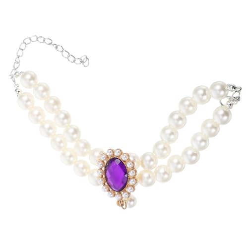 BESTonZON Hundehalsband Doppellagigen Perlen Mit Verstellbarem Design Und Dekorativen Charms Für Katzen Und Kleine Hunde Perfektes Accessoire Für Weibliche Haustiere von BESTonZON