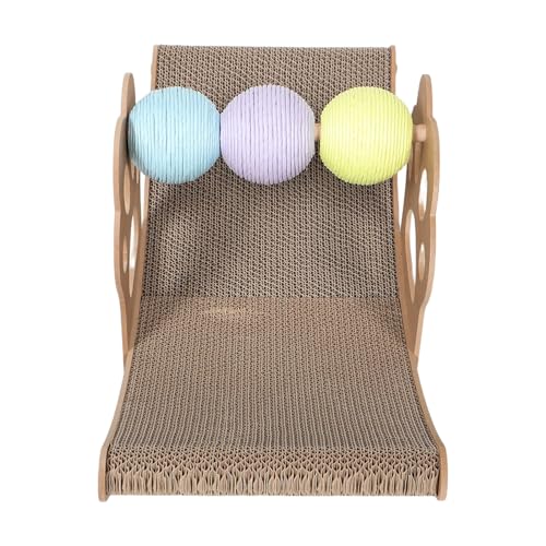 BESTonZON Pet Boot Förmiges Schwingbett mit Bunten Bällen All Season Katzenkratzmatte für Entspannendes und Kratzen für Kätzchen und Kleine Katzen von BESTonZON