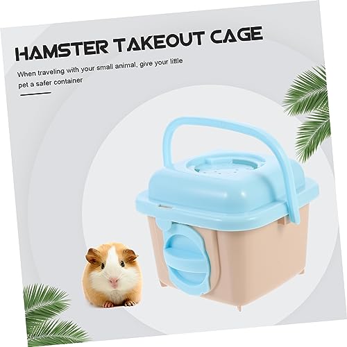 BESTonZON Plastik Hamster Haus Tragetasche mit Belüftung Robuster Kleintier Käfig Tragbarer Outdoor Käfig für Hamster Meerschweinchen und Kleine Haustiere Blau von BESTonZON