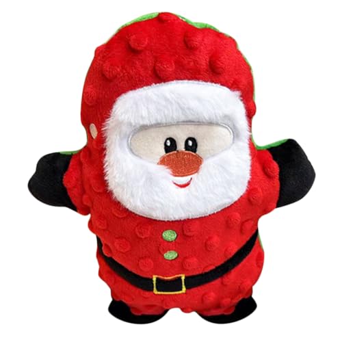 BESTonZON Plüsch Hundespielzeug Santa Claus Form Langlebig Quietschend Vielseitig Interaktiv für Welpen Kleine Mittelgroße Hunde Weihnachten von BESTonZON