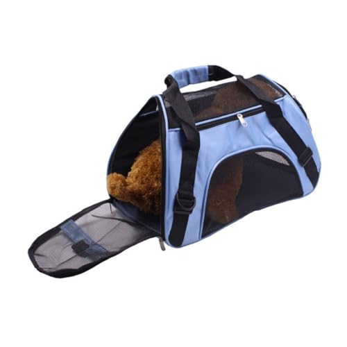 BESTonZON Portable Hundetragetasche mit Verstellbaren Gurten Atmungsaktivem Mesh Reißverschluss Robust und Faltbar für Outdoor Reisen und Camping mit Katze und Hund von BESTonZON