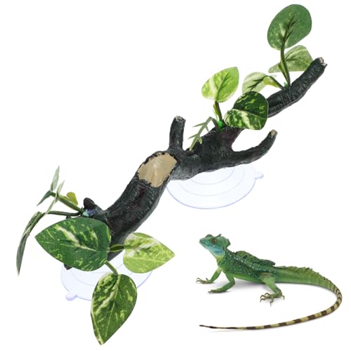 BESTonZON Realistischer Reptilien Kletterast aus Langlebigem Harz Natürlich Geformt Sicher für Chamäleons Bartagamen Schlangen und Eidechsen Terrarienzubehör für Natürliche Dekoration und von BESTonZON