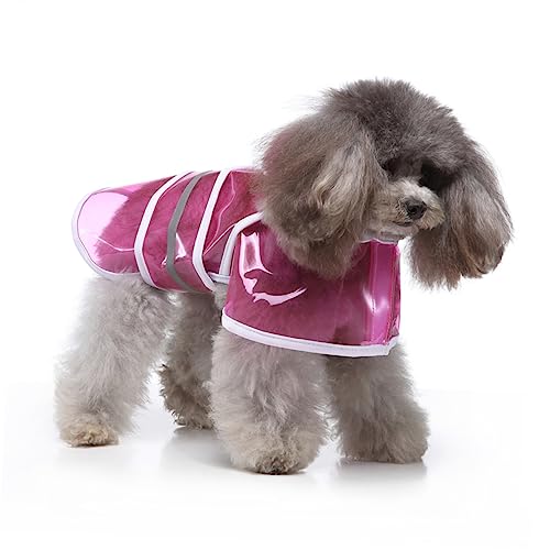 BESTonZON Reflektierende Regenbekleidung für Hunde Hund groß Haustiere Größe hunderegenmantel Dog rain Jacket wimperntusche Haustier Hund Overall Haustier reflektierender Regenmantel Rosy von BESTonZON