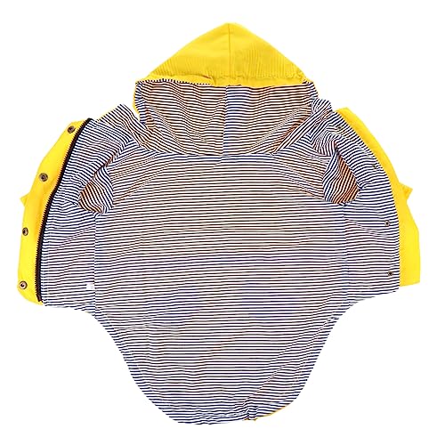 BESTonZON Regenmantel Für Haustiere Regenjacke Für Hund Hundemäntel Mit Haustier-regenmäntel Für Kleine Hunde Hundejacken Haube Kostüm Leicht Wasserdicht Reflektierend Groß Polyester Yellow von BESTonZON