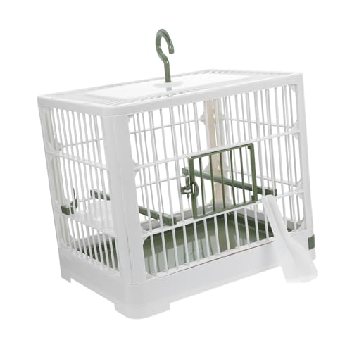 BESTonZON Reisekäfig Papageienspielzeug Vogelkäfig Für Sittiche Transportkäfige Für Vögel Reisekäfig Taubenschlag Vogelflugkäfig Vogelkäfigwagen Vogelbadkäfig Weiß Abs von BESTonZON