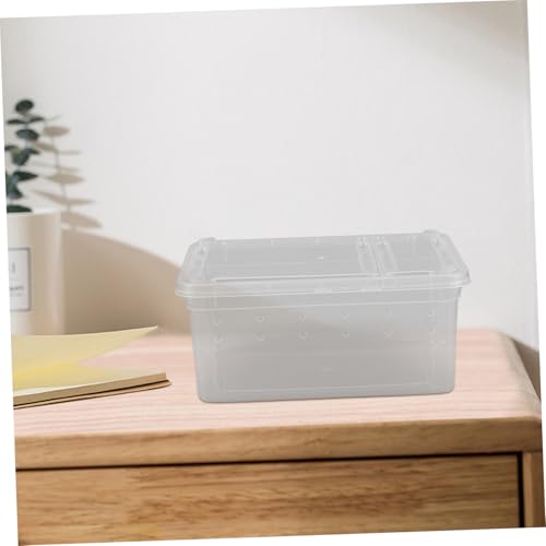 BESTonZON Reptilien Fütterungsbox mit Atmungsaktiven Löchern Kleines Terrarium für Spinnen Eidechsen Schildkröten und Frösche Wiederverwendbarer Aufzuchtbehälter für Reptilien und von BESTonZON
