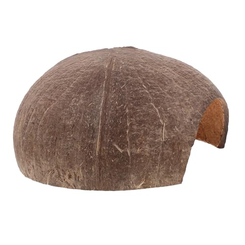 BESTonZON Reptilien Versteck Kokosnuss Hütte Reptilienhöhle für Bartagame Schildkröten Aquarium Deko Versteckplatz Kleintiere Indoor Outdoor Geeignet von BESTonZON