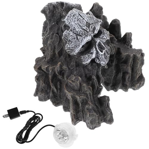 BESTonZON Resin Aquarium Höhle Versteck Fische Tank Dekoration Skull Cave Ornament mit Einfarbiger LED Lampe Langlebig Realistisch Sicher für Garnelen Reptilien Aquarien Versteck BESTonZON Resin Aquarium Höhle Versteck Fische Tank Dekoration Skull Cave Ornament mit Einfarbiger LED Lampe Langlebig Realistisch Sicher für Garnelen Reptilien Aquarien Versteck von BESTonZON