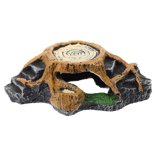 BESTonZON Resin Schildkröten Kletterplattform Steinoptik Langlebig Terrarien Dekoration Sonnenplattform für Wasserschildkröten und Reptilien Aquarium Gehege Zubehör von BESTonZON