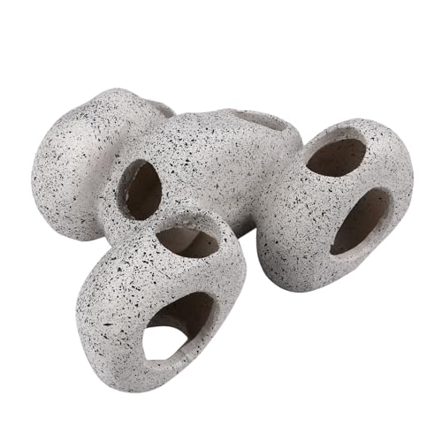 BESTonZON Resin Stein Aquarium Ornament Fischhöhle mit Versteckfunktion Langlebig und Schadstofffrei für Barsche und Welse Geeignet Natürliche Aquarien Dekoration von BESTonZON