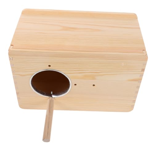 BESTonZON Robuste Holz-brutbox für Sittiche und Nymphensittiche Stabiles Vogelhaus mit Externem Hänge-Design Perfekter Nistplatz für Kleine Papageien und Nymphensittiche Langlebiges von BESTonZON