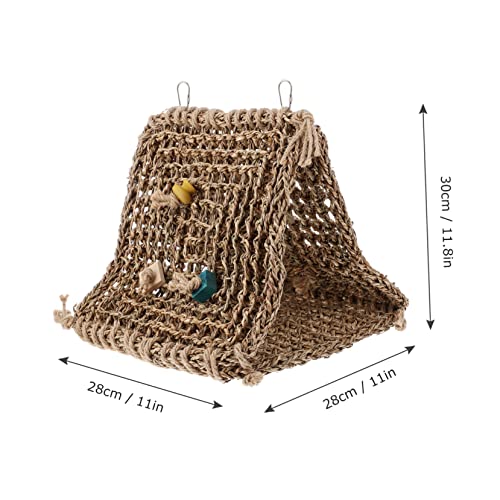 BESTonZON Rustikales Vogelhängematten Nest aus Rattan Großes Papageien Schlafbett Atmungsaktive Vogelhöhle Platzsparendes Haustier Hängemattenbett für Wellensittiche und Papageien BESTonZON Rustikales Vogelhängematten Nest aus Rattan Großes Papageien Schlafbett Atmungsaktive Vogelhöhle Platzsparendes Haustier Hängemattenbett für Wellensittiche und Papageien von BESTonZON