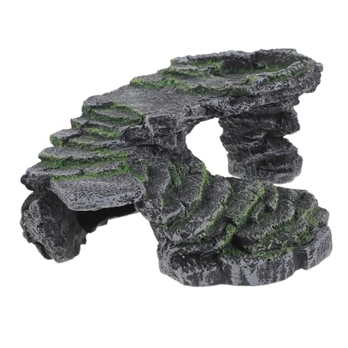 BESTonZON Schildkrötenbecken Dekoration Lebensraum Ornament mit Schildkrötenrampe Design für Wasserschildkröten zu Installieren und Vielseitig Einsetzbar von BESTonZON