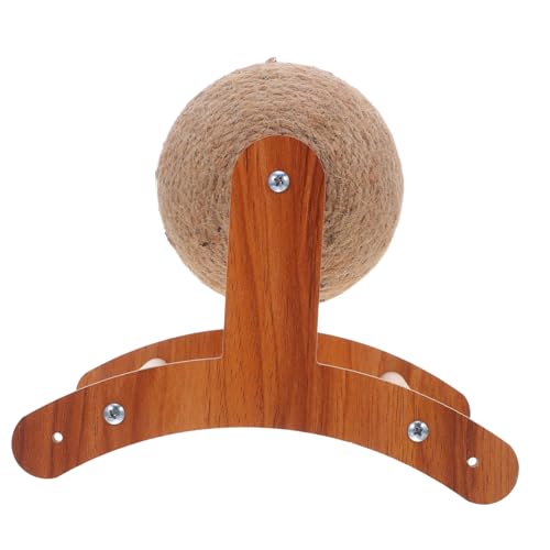 BESTonZON Sisal Katzenkratzball mit Holzständer Großer Natürlicher Kratzball aus Sisalseil Interaktives Katzenspielzeug für Indoor Fördert Bewegung und Schützt Möbel von BESTonZON