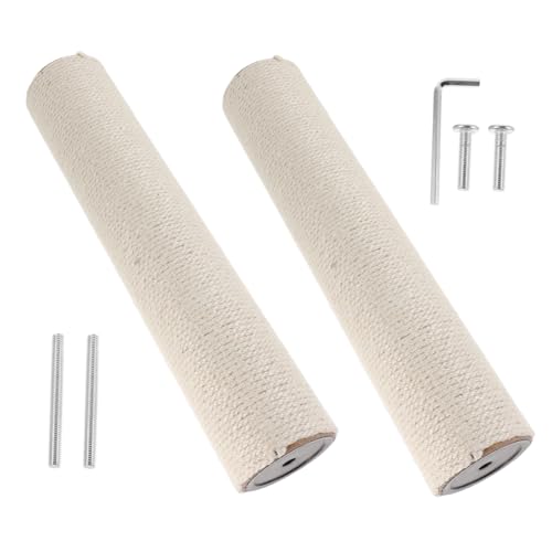 BESTonZON Sisal Katzenkratzbaum Ersatzpfosten mit Schrauben Robuster Katzenkratzpfosten zur Einfachen Strapazierfähiger Kratzbaum Ersatz für Indoor Katzenmöbel von BESTonZON