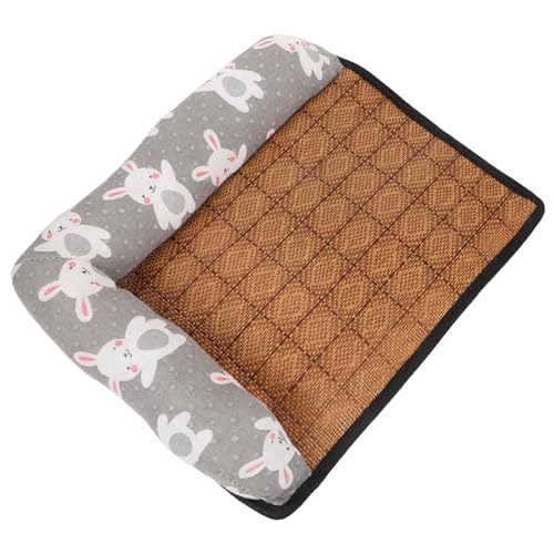 BESTonZON Sommermatte selbstkühlende Haustiermatte Kühlende Hundeunterlage Kühlmatten für Hunde Hund kühlmatte kühlpads kühlkissen Sommerunterlage für Haustiere hundebett Rattan Stoff Grey von BESTonZON