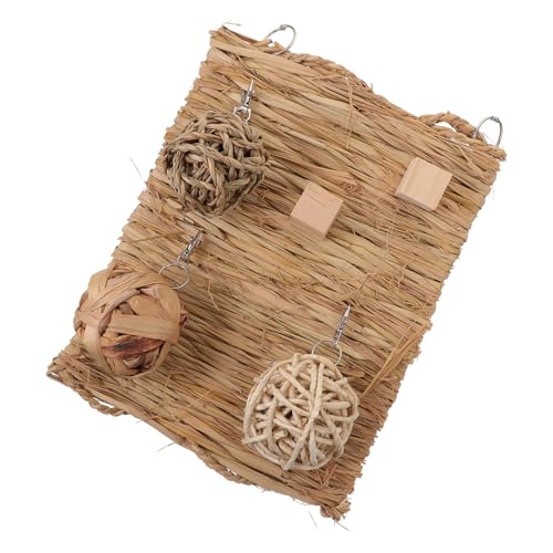 BESTonZON Teiliges Heu Schlafmatte und Kauspielzeug für Kleine Haustiere Wie Kaninchen Meerschweinchen und Hamster Natürlicher Ungiftiger Nagetierspaß zur Zahnreinigung und Stressreduktion von BESTonZON