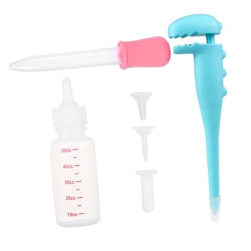 BESTonZON Kätzchenmilchflasche Mit Sauger Für Welpen Und Kleintiere Reisefreundliche Haustierflasche Zum Füttern Mit Milch Und Flüssigen Medikamenten von BESTonZON
