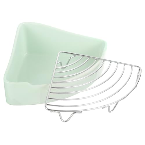 BESTonZON Toilettenhalter Keramik Dreieckstöpfchen Für Hasen Chinchillas Meerschweinchen Design Pet Friendly Käfig Toilette Für Kleine Haustiere Wasserblau von BESTonZON