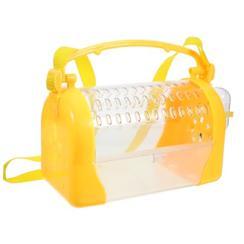 BESTonZON Tragbare Hamster Transportbox mit Futter und Wasserschale Leichter Kleintier Reisekäfig mit Tragegriff Geeignet für Hamster Rennmäuse Meerschweinchen und Kleine Haustiere Unterwegs von BESTonZON