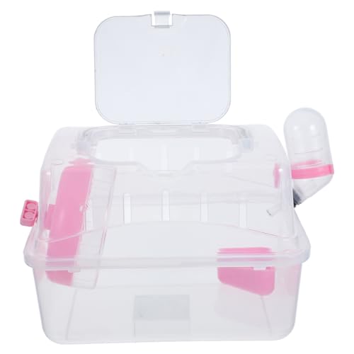 BESTonZON Tragbarer Hamsterkäfig aus Robustem Kunststoff Multifunktional mit Futter und Wasserschale Transparentes Design als Outdoor Käfig für Kleine Heimtiere und Meerschweinchen Praktisch von BESTonZON