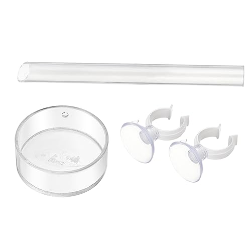BESTonZON Transparente Garnelen Futterröhre mit Futterbecken Langlebiges Futterrohr Futtertray für Aquarium Aufzuchtbecken zur Einfachen und Klarem Sichtfeld von BESTonZON