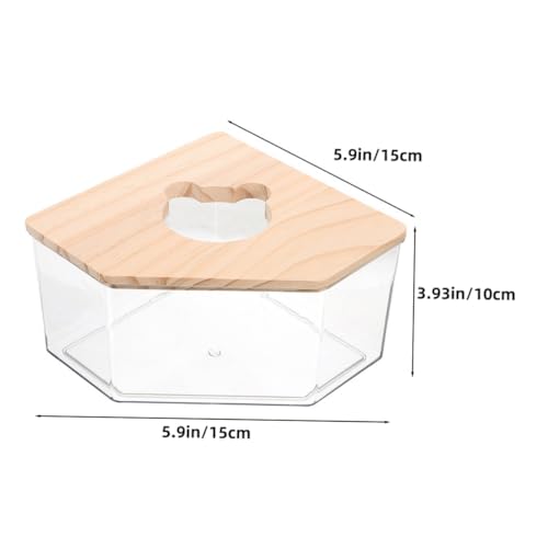 BESTonZON Transparente Hamster Sandbad Box aus Kratzfestem und Holz Stabiler Sandbad Container für Kleine Nager Haustier Badezimmer für Zwerghamster und Rennmäuse Leicht zu Reinigen von BESTonZON
