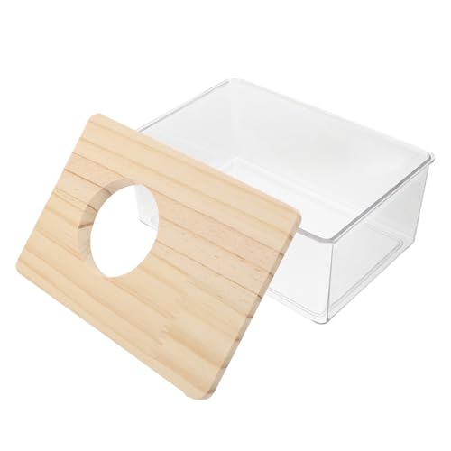 BESTonZON Transparenter Hamster Sandbad Behälter Kleintier Sandbad für Hamsterkäfige und Umgebungen Komfortables Badehaus mit Einfachem Blick für Hamsterpflege und Spielspaß von BESTonZON