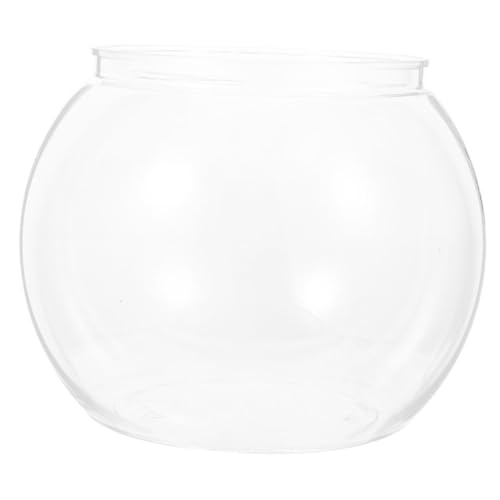 BESTonZON Transparenter Kleiner Plastikfischbehälter Rundes Terrarium für Goldfische und Aquarienpflanzen für Zuhause und Büro Langlebig und Leicht Klare Sicht Ihre Aquarienbewohner von BESTonZON