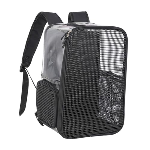 BESTonZON Transparenter Tragbarer Pet Backpack mit Atmungsaktivem Design Bequemer Schultergurt und Robuster Verarbeitung für Katzen und Kleine Haustiere zum Sicheren Transport bei Ausflügen von BESTonZON