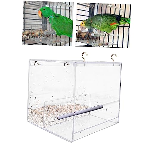 BESTonZON Transparenter Vogel Futterspender aus Extra Dickem Mittlere Wildvogelfutterstation mit Tiefem Futtertablett und Trennwand Leicht zu Reinigen und Nachzufüllen für Garten und Balkon BESTonZON Transparenter Vogel Futterspender aus Extra Dickem Mittlere Wildvogelfutterstation mit Tiefem Futtertablett und Trennwand Leicht zu Reinigen und Nachzufüllen für Garten und Balkon von BESTonZON