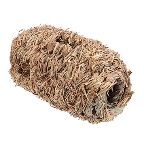 BESTonZON Versteckhaus Für Hamster Aus Stroh Multifunktionales Nest Für Kleine Haustiere Für Käfige Fördert Graben Und Erkunden Tunnel Design von BESTonZON