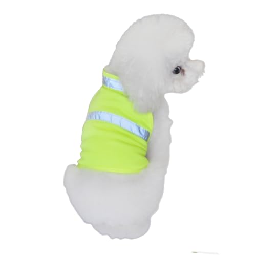 BESTonZON Verstellbare Reflektierende Hundesicherheitsweste Atmungsaktiv Fluoreszierend Gelb Leichte Sommerkleidung für Hunde zum Laufen Wandern und Spaziergänge von BESTonZON