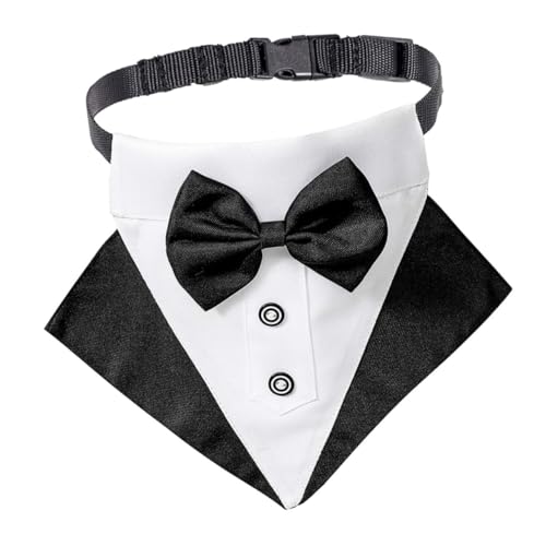 BESTonZON Verstellbares Haustier Hundehalsband mit Britischem Stil Dreieckstuch Schleifenmuster Hundebandana für Party Festival Fotografie Langlebiges Polyester für Familie und Freunde von BESTonZON