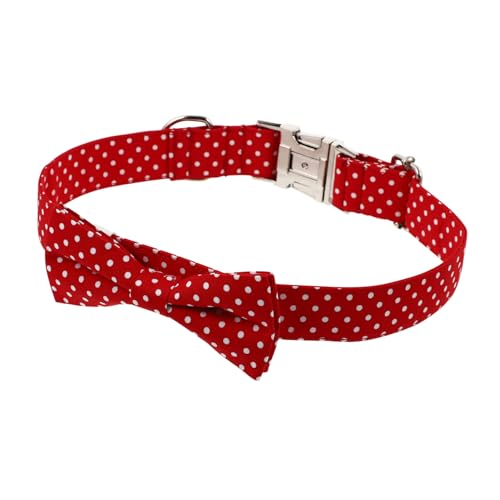 BESTonZON Verstellbares Hundehalsband mit Abnehmbarem Schleifen Bandana Baumwollhalsband für Hunde und Katzen Komfortabler Nackenriemen Rote Punkte BESTonZON Verstellbares Hundehalsband mit Abnehmbarem Schleifen Bandana Baumwollhalsband für Hunde und Katzen Komfortabler Nackenriemen Rote Punkte von BESTonZON
