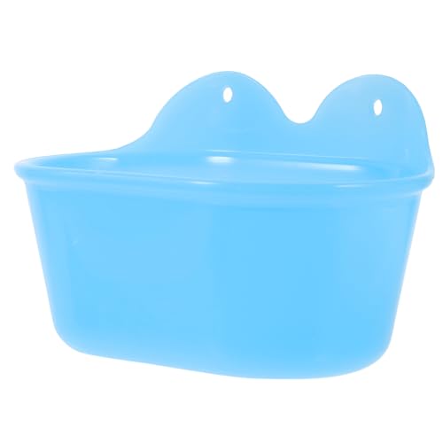 BESTonZON Vogelbadewanne zum Aufhängen Kleine Robuste Badewanne und Futternapf für Wellensittiche Papageien und Kanarienvögel Platzsparend Blau Vogelkäfig Zubehör von BESTonZON