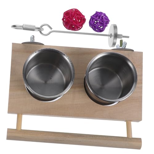 BESTonZON Vogelkäfig Futterstation Edelstahl Futterbecher mit Clip zum Einfachen Befestigen Robustes Futter und Wasserschälchen für Papageien und Wellensittiche Praktisches Zufällige Farbe von BESTonZON