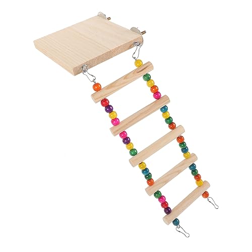 BESTonZON Vogelspielzeug Wellensittich Holzleiter mit Plattform Kletterleiter für Papageien Robustes Holzspielzeug für Vogelkäfig Sicher und Vielseitig für Kleine Vögel und Haustiere BESTonZON Vogelspielzeug Wellensittich Holzleiter mit Plattform Kletterleiter für Papageien Robustes Holzspielzeug für Vogelkäfig Sicher und Vielseitig für Kleine Vögel und Haustiere von BESTonZON