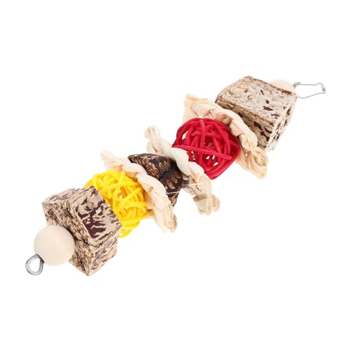 BESTonZON Vogelspielzeug zum Aufhängen aus Natürlichem Maisblatt Kauspielzeug und Balancespiel für Papageien Sittiche und Wellensittiche Sicheres Farbenfrohes Futter und Zufällige Farbe von BESTonZON