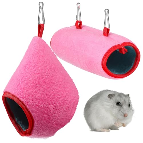 BESTonZON Warme Hamsterhaus mit Schlafbett und Tunnel Kleines Haustierbett für Hamster Kaninchen und Kleine Kleintiere Gemütliches Nest für Drinnen und Draußen von BESTonZON