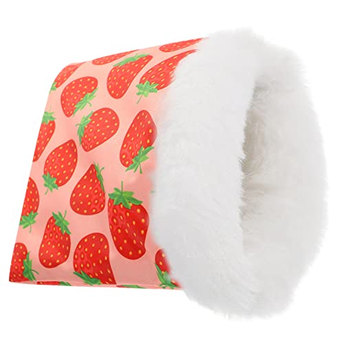 BESTonZON Warmes Nest Haustier Vlies Beutel Meerschweinchen Verstecken Spielzeughängematte Drinnen Klein Hamster Taschen Meerschweinchen-kuscheltasche Bettwäsche Kaninchenfell Rot von BESTonZON