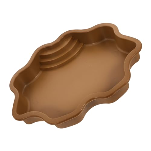 BESTonZON Wassernapf Für Reptilien Schildkröte Wanne Bartagamenbad Reptilien-badebecken Tierwelt Gericht Wasser- Wasserschale Für Reptilienbecken Abs Light Brown von BESTonZON