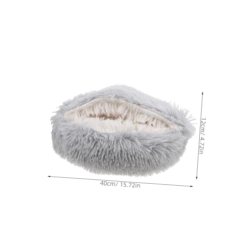 BESTonZON Weiches Flauschiges Katzenbett Höhle mit Kapuze Warmes Kuscheliges Plüschbett für Kätzchen Komfortable Schlafhöhle Geschützter Rückzugsort für Drinnen von BESTonZON